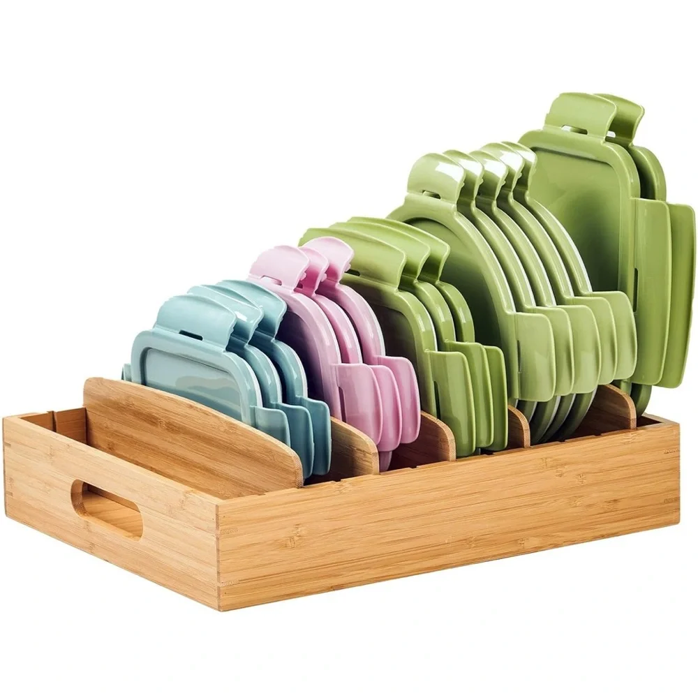 Bamboo Pantry Organizer Bin - Natural Bamboo Kitchen Storage